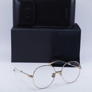 Valentino V-STUD-III VLX-136A Round Eyeglasses 56mm - Light Gold